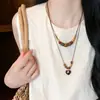 Collar Vintage de Estilo Chino Nuevo Inspirado en Zen, Cadena de Suéter Tejida a Mano de Madera Estilo Nacional, Cadena Larga Trenzada de Cuerda para Clavícula para Mujeres, Verano