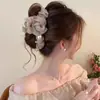 Pinza para el cabello estilo Chanel con perlas y diseño de rosa de alta gama, pinza de tiburón, alto valor estético, horquilla para recogidos de niñas.