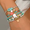 Pulseras de Cuentas de Arroz Transfronterizas Europeas y Americanas, Peces de Cerámica, Cuentas de Vidrio Triturado en Forma de Corazón, Pulseras de Cuentas Multicapa con Varios Diseños