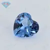 Piedra desnuda de cristal afilado artificial en forma de corazón, gema sintética de color piedra desnuda en forma de corazón 113#106#142# sistema azul-verde