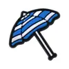 Amuletos para zapatos tipo zueco en tonos azules, hebillas para zapatos de flor de patineta oceánica de dibujos animados, hebillas decorativas para bricolaje, caucho blando de PVC, exclusivamente para ventas transfronterizas