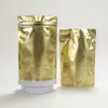 Bolsa autosellante de aluminio con recubrimiento de color para café, té, bocadillos, empaque individual, con ventana, de pie, cierre de cremallera, impresión en lotes pequeños