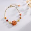 Pulsera de cristal natural Badu para mujer, diseño de nicho, pulsera de hebilla de seguridad de la suerte, pulsera de jade dorado, en stock, venta al por mayor