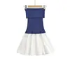 Vestido Tubinho de Um Ombro Estilo Francês, Parecendo uma Deusa, para Mulheres, Outono e Inverno, de Alta Qualidade, Justo ao Corpo, Sexy, Sem Alças, Curto