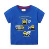 2026 Verano Nueva Camiseta para Niños Dibujo Animado Excavadora Camiseta Interior para Niños Algodón Puro Camiseta Infantil Europea y Americana Venta al por Mayor