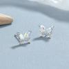 Pendientes de mariposa con forma de mariposa de plata de ley 925, con diseño de mariposa de circonita de color mágico, con personalidad y temperamento, a la moda para mujer