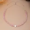Pulsera con Cremallera y Colgante Barroco Rosa de Verano Cadena para Clavícula con Cuentas Estilo Ins Nicho Dulce Fresco