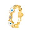 Anillo Ojo del Diablo Ins Europeo y Americano para Mujer, Moda Retro Geométrico Micro-Pavimentado con Circonita Anillo Abierto para Dedo Índice Anillo Ojo