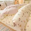 Funda de edredón estampada de algodón puro, funda de edredón de una pieza, juego de funda para cama individual, juego de cuatro piezas, sábana universal para todas las estaciones, 150x200x230