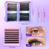 Libro Popular de Pestañas Transfronterizo, Kit de Extensión de Pestañas Postizas DIY Europeo y Americano, Pestañas de Ramillete Individual Segmentadas Naturales y Gruesas