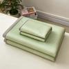 Juego de Tres Piezas de Mat de Hielo Frijol de Verano Grado Materno e Infantil Clase A Mat de Seda de Hielo Lavable a Máquina Funda de Cama Cama Doble Mat para Aire Acondicionado