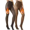 Calça base de uma peça com entrepernas cruzada, para uso transfronteiriço, perna exposta, preta, transparente, calça base para pele, feminina, com forro de fleece, dropshipping