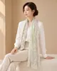 Elegante Bufanda Larga de Seda, Moderna Bufanda de Seda Delgada de Verano Protectora del Sol, Chal de Gasa para Mujer, Bufanda Grande de Seda de Alta Gama