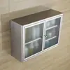 Armário de Armazenamento em Aço Inoxidável Montado na Parede Armazenamento de Banheiro Armário Lateral Armário de Cozinha Armário de Parede Prateleira de Varanda Armário de Parede
