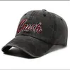 Gorra de Béisbol Vintage Americana Lavada Bordada con Letra Sombrero para el Sol Visera Curva Parte Superior Suave Informal Moderna Gorra de Pico de Pato