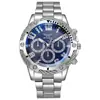 1 pieza/set de reloj de cuarzo para hombre nuevo, moderno, de lujo, para negocios, circular, con tres ojos falsos, esfera grande