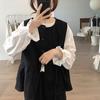 Chaleco Holgado para Mujer 2025 Primavera Nuevo Reductor de Edad Top Chaleco Cuello Redondo con Volantes Diseño Nicho Chaqueta