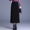 Saia Elegante de Renda Patchwork para Mulheres, Outono 2026 Nova, Slim Fit, Comprimento Médio, Elegante, Versátil, Fenda, Bodycon