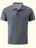 Nueva Camiseta de Verano Paul Manga Corta Manga Corta Malla de Alta Gama Seda Helada Camiseta de Manga Corta Camisa para Hombre Cuello de Camisa Verano Color Sólido