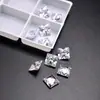 Gema Blanca Cuadrada de 1x1 mm a 12x12 mm Corte Princesa Circonita Piedra Suelta para Pendientes, Anillos y Monturas de Anillo