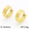 Pendientes de Acero Inoxidable de Moda Europea y Americana, Pinzas para Oreja de Alambre de Círculo Pequeño Curvado Clásico, Pendientes Sencillos Versátiles de Acero de Titanio Dorado de 18K