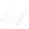 Suporte de Exibição em Acrílico Transparente em Camadas Figura Caixa Surpresa Estilo Degrau Rack de Exibição de Mercadorias para Transmissão ao Vivo Balcão Perfume Cosméticos