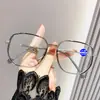 Gafas de Lectura Anti-Luz Azul para Mujer, Montura Grande de Moda con Bordes Brillantes, Estilo de Transmisión en Vivo de Tiktok, Ultraligeras, Aspecto Natural, Gafas Anti-Luz Azul para Presbicia