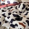 Set de cuatro piezas de algodón tejido Clase A con estampado de dibujos animados lindos Algodón Algodón Suave Agradable a la piel Dormir desnudo Ropa de cama para las cuatro estaciones