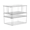 Caja de Almacenamiento de Escritorio Acrílica Transparente Estrecha Larga con Tapa Papelería Bolígrafo Material Bloc de Notas Pegatina Nota Caja de Almacenamiento Miscelánea