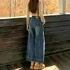 Jeans Rectos de Nueve Puntos Azul Retro para Mujer, Otoño/Invierno 2026 Nuevos Pantalones Estrechos de Pierna Ancha de Cintura Alta Adelgazantes para Mujer A14117