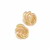 Pendientes de Botón Geométricos Exagerados de Aleación Hueca Diseño de Moda Retro Europeo y Americano Textura Tridimensional Pendientes Geométricos para Mujer Transfronterizos