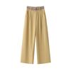 Calça Reta Casual Slim de Cintura Alta 2025 Verão Feminino Nova Cintura Bordada Solta Fina Casual