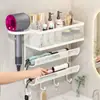 Gabinete de banheiro, organizador de parede sem furos para produtos de higiene pessoal, produtos de skincare e organizador multicamadas com prateleiras retas