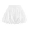 Pantalones Falda Florales Negros con Forma de Nube para Mujer, Pantalones Bombachos Ajustados de Cintura Alta para Verano, Pantalones Cortos Casuales de Burbuja Estilo Linterna Línea A