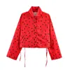 Conjunto de chaqueta con diseño de cordón de lunares y shorts tipo globo para mujer, comercio exterior transfronterizo europeo y americano ZA
