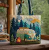 2026 Nueva Serie de Autobuses Transfronterizos Estampado Digital Bolso Tote Acolchado de Hombro de Moda