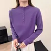 Suéter de punto transfronterizo, cuello semiabierto, semi-alto, de doble uso, diseño de punto para otoño e invierno, top holgado reversible, estilo casual y relajado