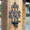 Aplique de Pared Hueco con Arco de Hierro Fundido Estilo Pastoral Europeo Portavelas Adornos Retro Nostálgicos Decoraciones Colgantes para Patio Hogar