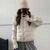Mangas de Suéter Tejido Ligeras Combinadas con Chaqueta de Algodón Rellena para Mujer, Estilo Corto, Nuevo Modelo Invierno 2026 para Figuras Petite