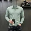 Comercio Electrónico Transfronterizo Camisa Polo de Manga Larga Cuello de Gaviota para Hombre 2026 Otoño Nueva Llegada Fábrica de Origen Camiseta Lisa para Hombre