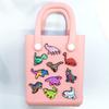 Hebilla de PVC con diseño de dinosaurio de dibujos animados, accesorio para zapatos, hebilla decorativa, desmontable, con pegamento suave, para bricolaje