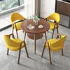 Juego de mesa y sillas de recepción y negociación de estilo minimalista nórdico para tiendas de té de leche y cafeterías, apartamentos y bed & breakfasts, mesa de comedor, mesa redonda pequeña para balcón