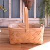 Cesta de Tecelagem de Bambu Cesta de Lascas de Madeira Cesta de Armazenamento Portátil Piquenique Tecelagem de Rattan Japonês Cesta de Armazenamento Doméstico