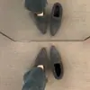 Zapatos de Punta Aguda Estilo Francés con Forro de Felpa 2026 Otoño e Invierno Nuevo Estilo Retro Zapatos Cálidos de Algodón con Suela Gruesa Mocasines para Mujer