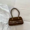 Bolsa Boston de mão muito estilosa, nova coleção de outono de 2026, bolsa de bowling vintage, bolsa de ombro casual e descontraída para o dia a dia