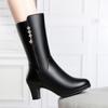Botas de Montar para Madre de Mediana Edad Botas de Media Caña para Mujer 2022 Nuevas Otoño e Invierno Forradas de Polar Piel Suave Botas Cálidas de Algodón de Mediana Edad de Mediana Edad de Mediana Edad de Mediana Edad de Mediana Edad Botas