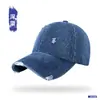 Gorra de Béisbol Lavable de Mezclilla Elegante para Mujer con Rasgaduras y Aspecto Desgastado Gorra de Pico de Algodón Sombrero con Protección Solar Personalizado para Hombre