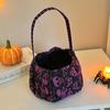 Bolsa de dulces bordada a mano de Halloween, accesorios de decoración navideña para niños, cubo de linterna de calabaza para festival de fantasmas, dulces de Halloween