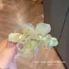 Nova Presilha de Cabelo Borboleta Amarela de Rede com Strass para Mulheres 2026, Estilo Japonês e Coreano de Alta Qualidade, Acessório de Cabelo Fresco e Elegante