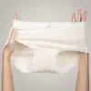 Roupa íntima feminina de algodão gaze colorida de cintura média, Roupa íntima macia de algodão classe A para mulheres, Roupa íntima antibacteriana com forro estendido 10A totalmente em algodão